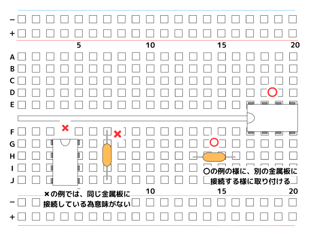 ブレッドボードの使用例